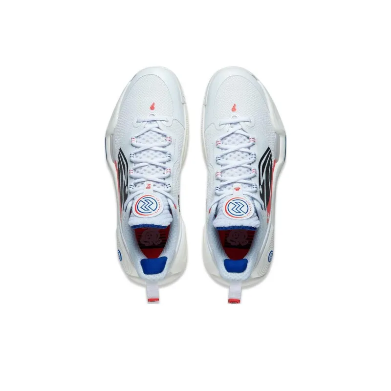LINING Speed 9 Basketball Shoes Men Low Top White Red-3
