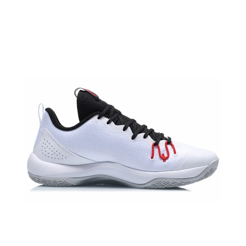 LiNing Magic Cloud Cushioning Anti Slip And Wear Resistant Low Top Basketball Shoes Men's White-1