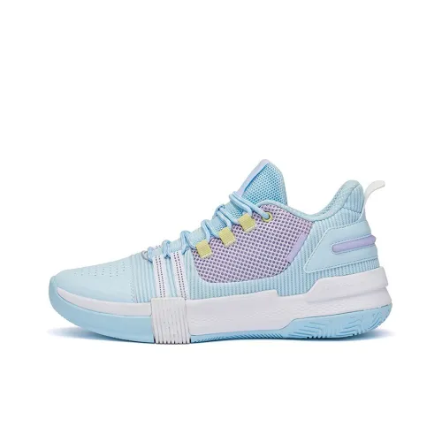 361° Burning War Anti Slip Wear Resistant Mid Top Basketball Shoes Glacier Blue
