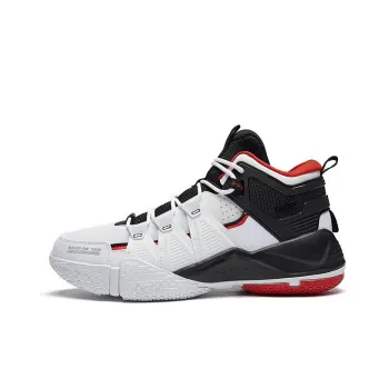 361° QU!KFOAM Cushioning Anti Slip And Wear Resistant Mid Top Performance Basketball Shoes Men's White Black