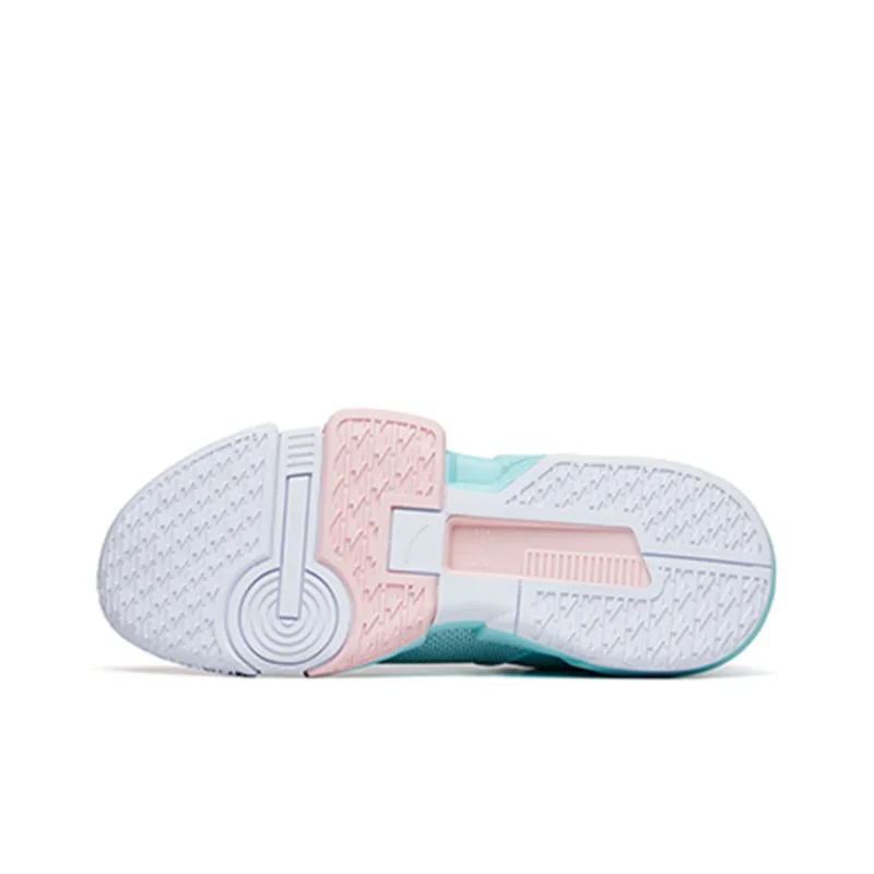 Anta Craze 1 TD Cushioning, Slip Resistant, Abrasion Resistant Coverage Low Top AUTO ARCH Basketball Shoes Blue Pink-4
