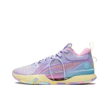 LINING Speed 8 Basketball Shoes Men Low Top Lilac/Light Banana Yellow