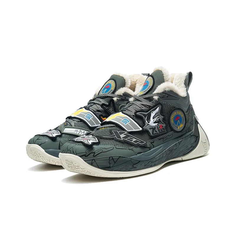 XTEP Monster 3.0 Cushioning Anti Slip Wear Resistant And Warm Coverage Low Top Basketball Shoes Men's Asphalt Gray-1