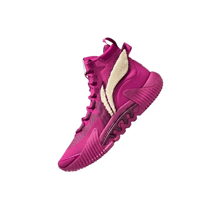 Disney X LINING Badfive 2 Basketball Shoes Men High Top Sweet Beet Red-2