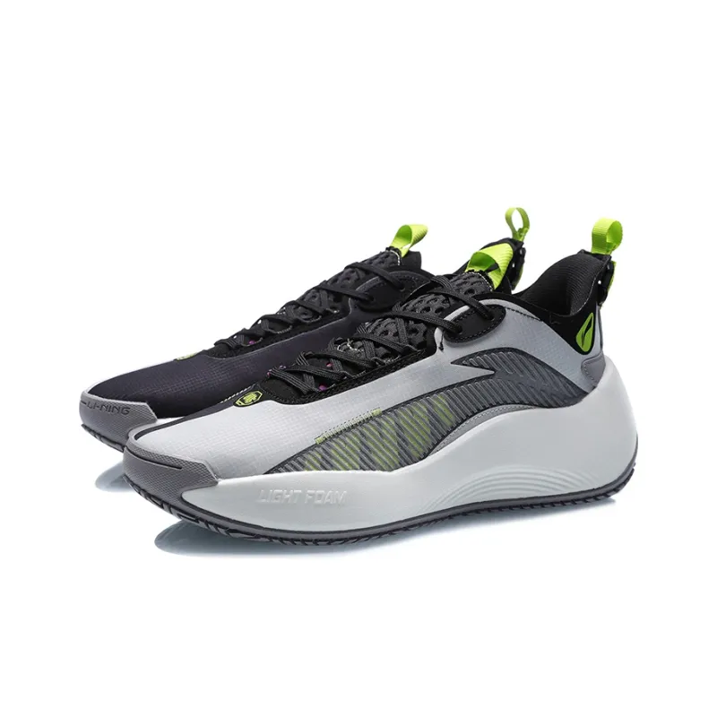 LiNing Badfive 1 Cushioning Anti-Slip And Wear-Resistant Low-Top Basketball Shoes White Black Green-2