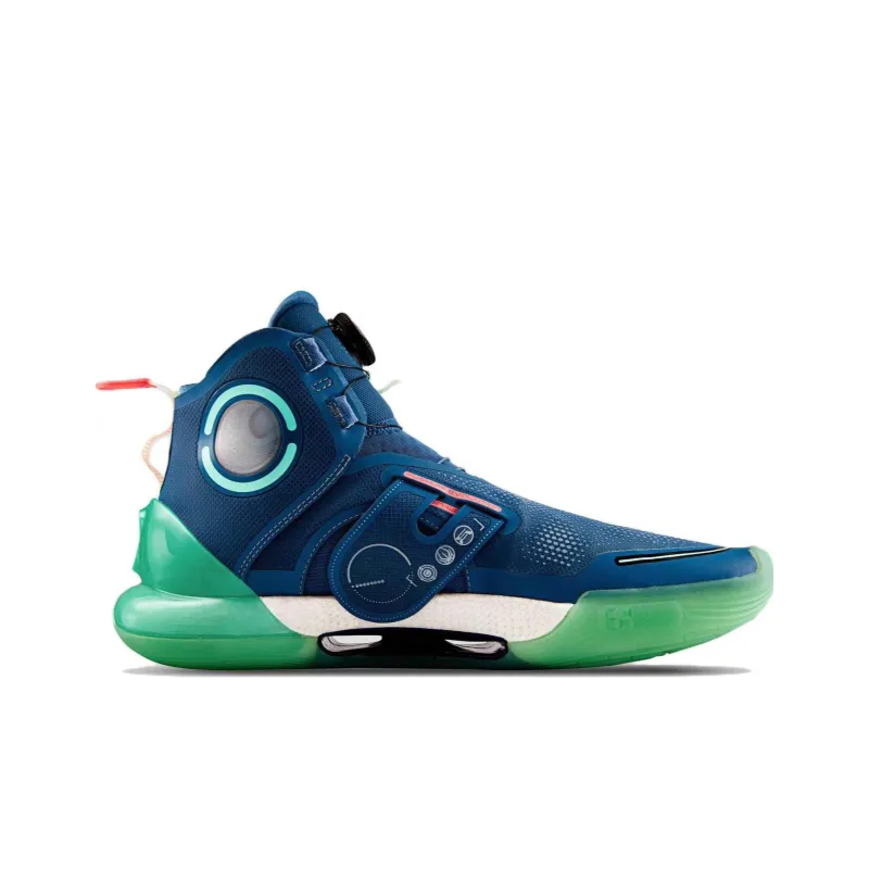 LiNing YuShuai Evolution Rebound High Top Professional Competition Basketball Shoes Men's Dark Cyan Blue-1