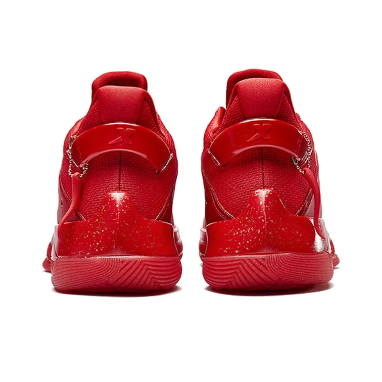 XTEP Levitation 4 Jlin Combat Boots Non slip Lightweight Low Top Performance Basketball Shoes Men's China Red-3