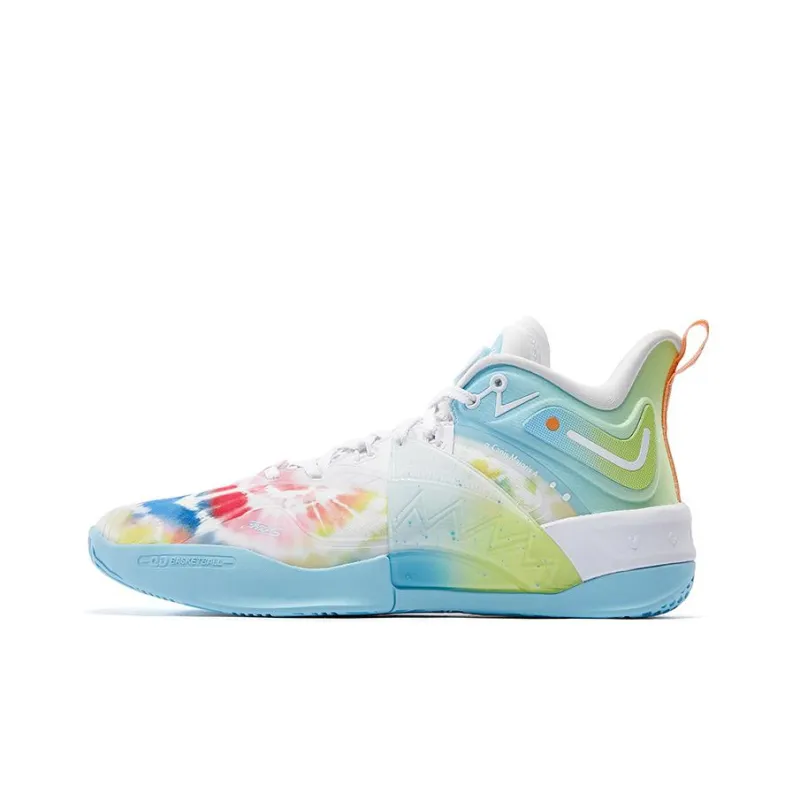 QIAODAN Fang Pro 2 Cushioning Anti Slip And Wear Resistant Mid Top Basketball Shoes Men's Blue White-0
