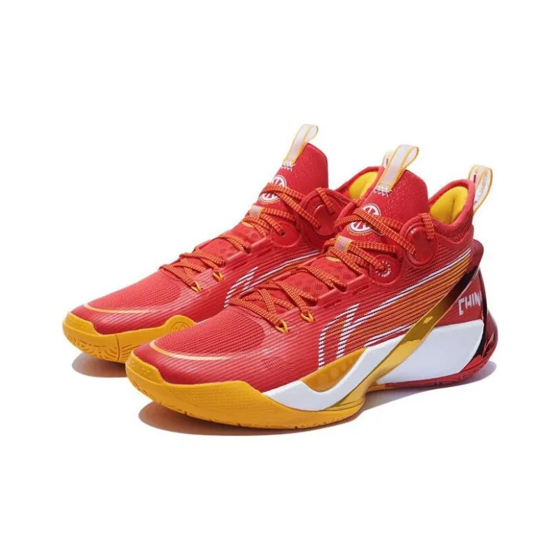 LiNing SONIC 10 Ultra Cushioning Anti-Slip And Wear-Resistant Mid-Top Basketball Shoes Bright Neon Red-2