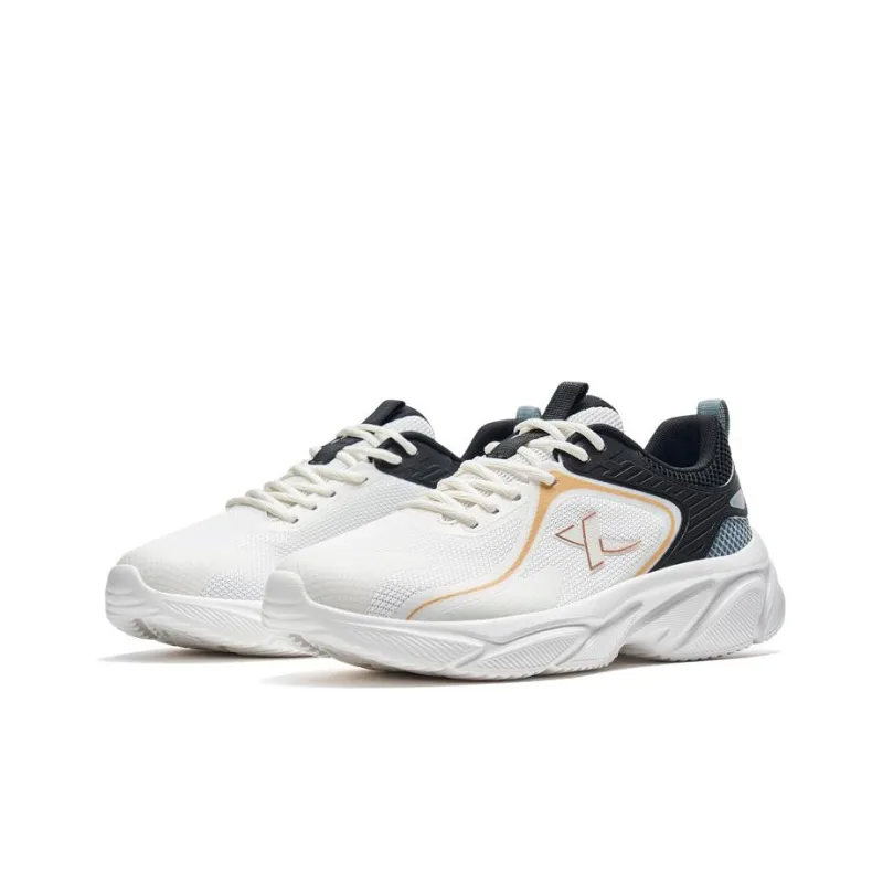 XTEP Feather Cushioning Slip Resistant Low Top Running Shoes Men's White Black-2