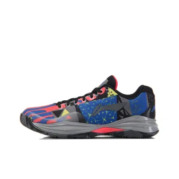 LINING Night Stalker Basketball Shoes Men Low Top Gray/Blue/Red