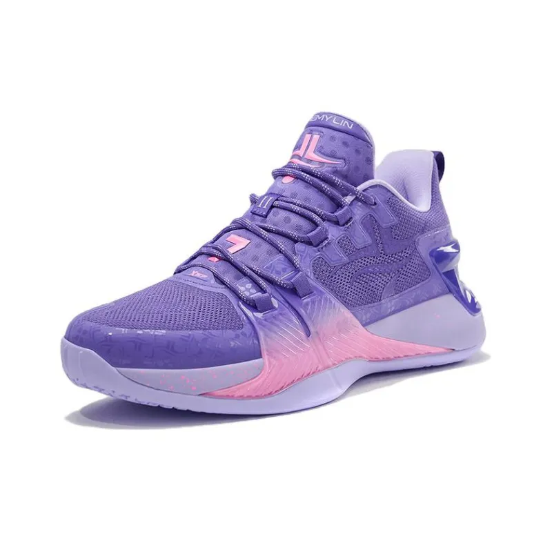 XTEP Jeremy Lin 2 Low Top Performance Basketball Shoes Men's Purple Pink-1