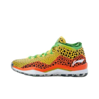 LiNing WOW 3 Way Of Wade 3 Slip Resistant Mid Top Basketball Shoes Men's Yellow Green Orange