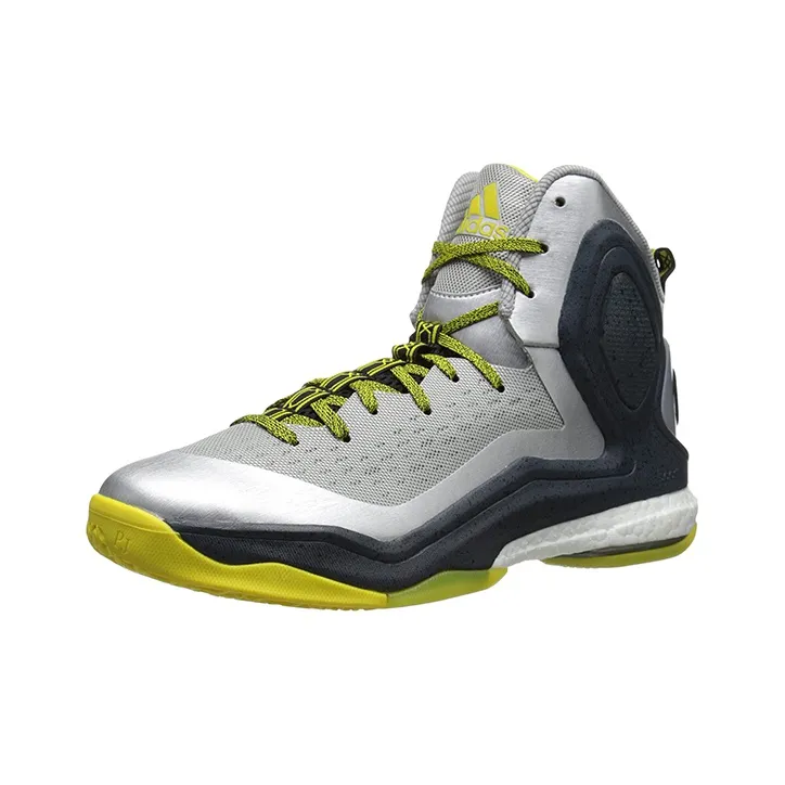 Adidas D Rose 5 Slip Resistant Coverage High Top Basketball Shoes Men's Silver Black-2