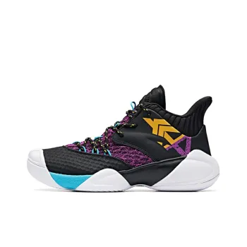 Anta ENDLESS FIRE Cushioning, Slip Resistant, And Abrasion Resistant Mid Top Basketball Shoes Men's Yellow Purple