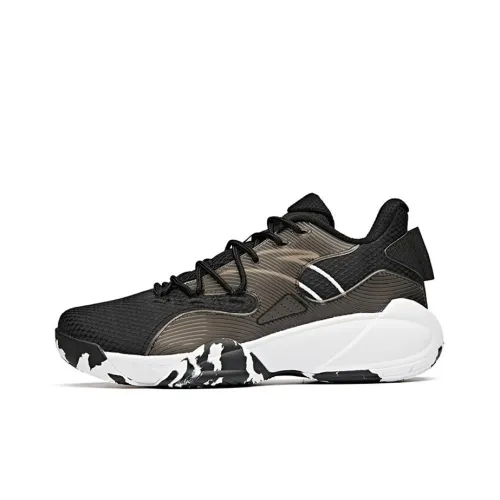 Anta Cushioning Anti Slip And Wear Resistant Low Top Basketball Shoes Men's Black White