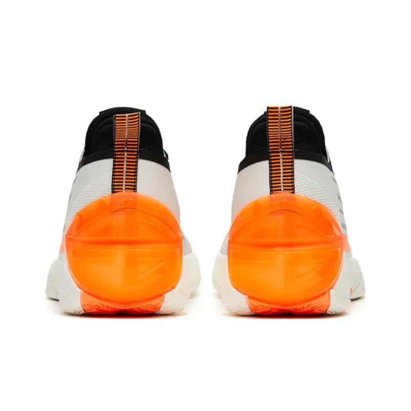 Anta Attack 5 Mutation Cushioning Anti Slip And Wear Resistant Low Top Basketball Shoes Men's White Orange-3