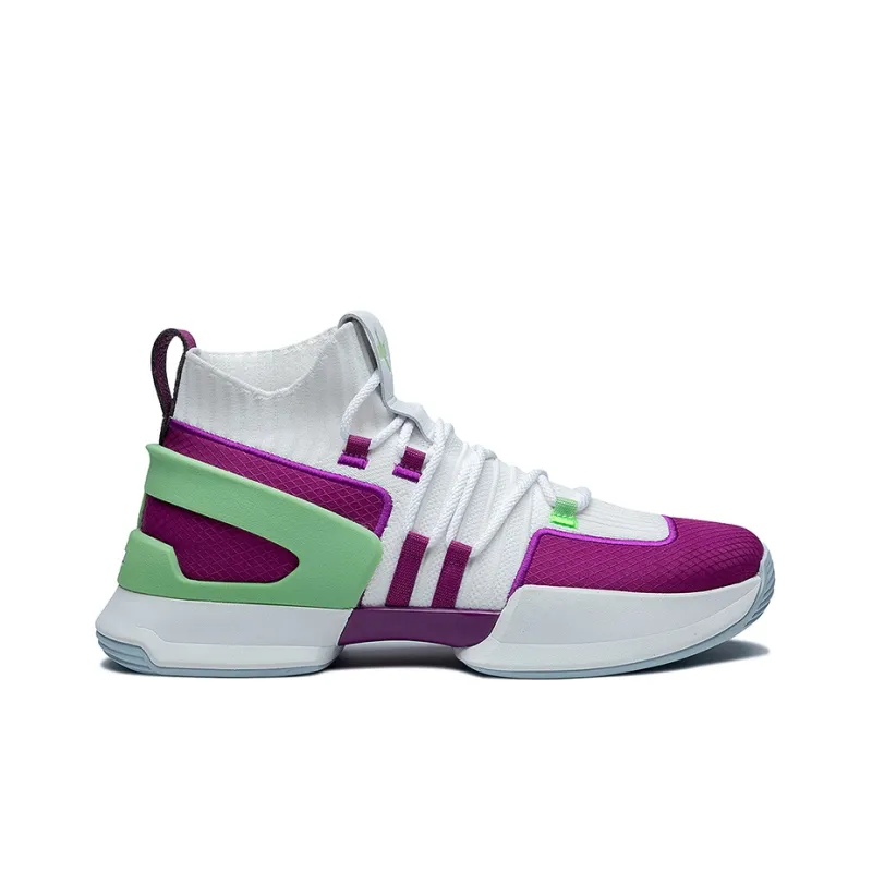 EQLZ EQUALIZER Zero Cell Create Something Out Of Nothing Mid Top Basketball Shoes Unisex White Purple Green-1