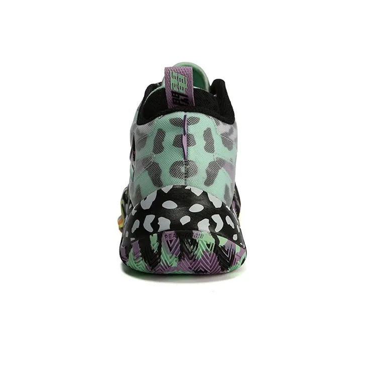 PEAK Basketball Shoes Men Mid Top Black Green-3