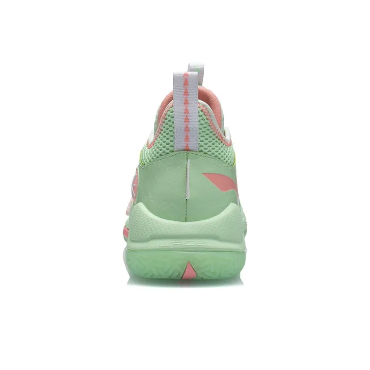 LiNing Wade Block Cushioning Anti Slip And Wear Resistant Rebound Low Top Basketball Shoes Neon Pink Green-4