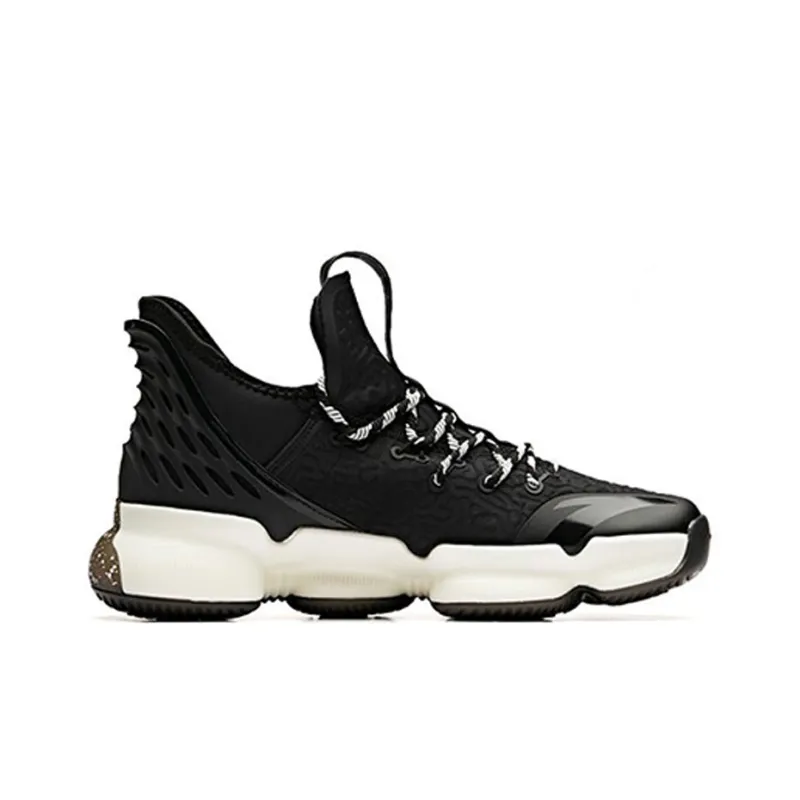 Anta GRAND AIR 2 Anti-Slip Wear-Resistant Low-Top Basketball Shoes Black White-1