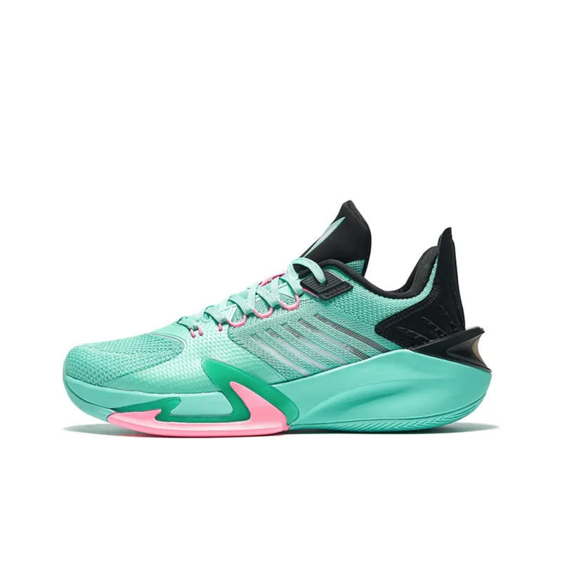 XTEP Light Feather 2nd Anti Slip Wear Resistant Low Top Basketball Shoes Men's Green Black-0