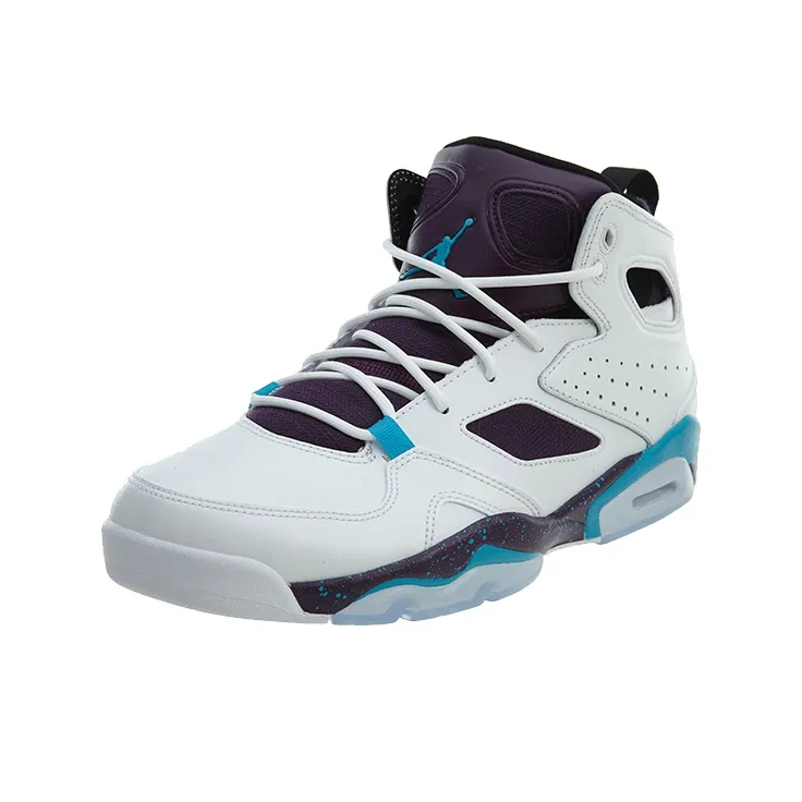 Jordan Flight Club 91 White Blue Mid-Top Basketball Shoes Men's White Blue-2