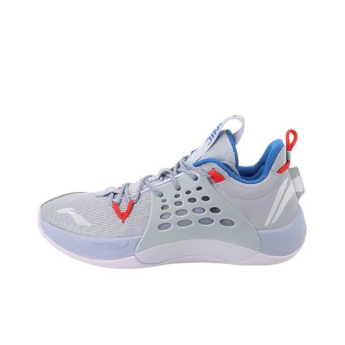 LiNing SONIC 7 Low Anti Slip Wear Resistant Low Top Basketball Shoes Blue White