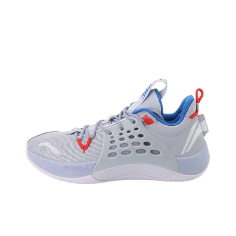 LiNing SONIC 7 Low Anti-Slip Wear-Resistant Low-Top Basketball Shoes Blue White-0