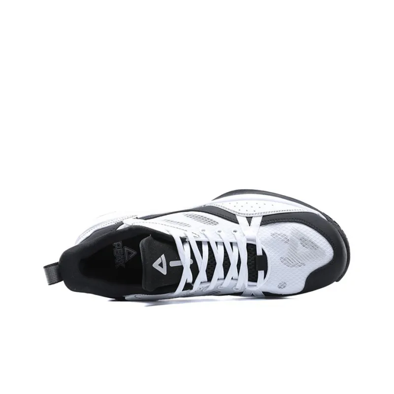 PEAK Mid Top Performance Basketball Shoes Men's White Black-3