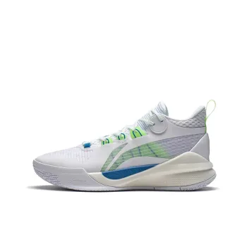 LINING Sonic 10 Team Basketball Shoes Men Mid Top Standard White/Neon Green