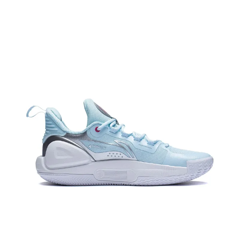 LiNing Speed 9 Cushioning, Slip Resistant, Abrasion Resistant, Rebound Low Top Basketball Shoes Men's Blue Silver-1