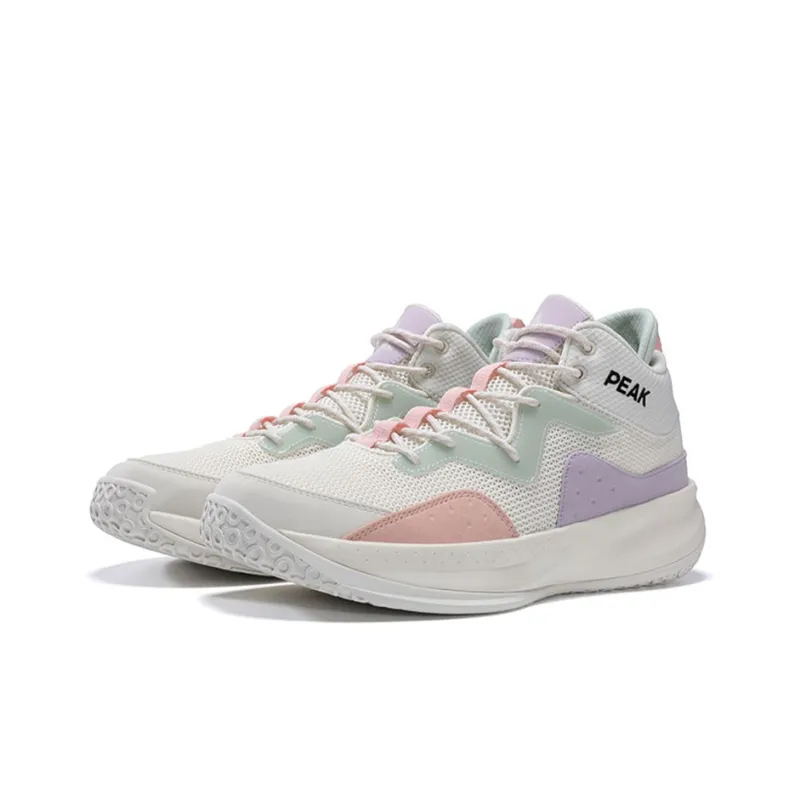 PEAK Basketball Shoes Men Low Top Canvas White-1