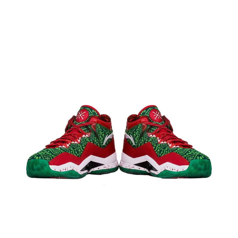 LiNing WOW 3 Way Of Wade 3 Slip Resistant Mid Top Basketball Shoes Men's Green Red White-2
