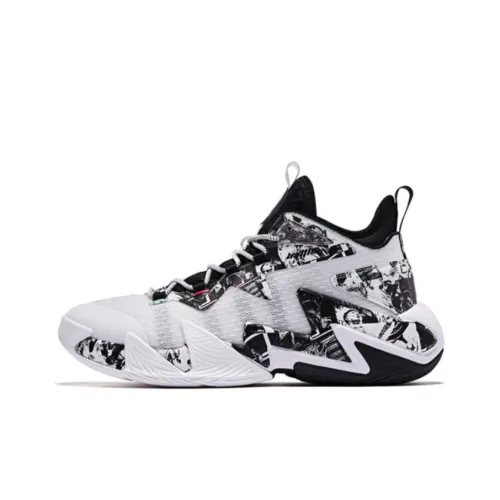 QIAODAN Broken Shadow 2.0 Basketball Shoes Men Mid-Top Black/White