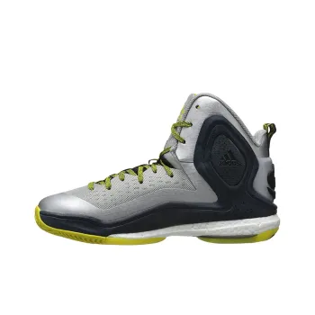 Adidas D Rose 5 Slip Resistant Coverage High Top Basketball Shoes Men's Silver Black
