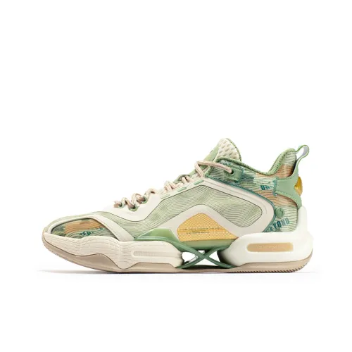 361° AG2 X Basketball Shoes Men Mid-Top Beige/Turquoise