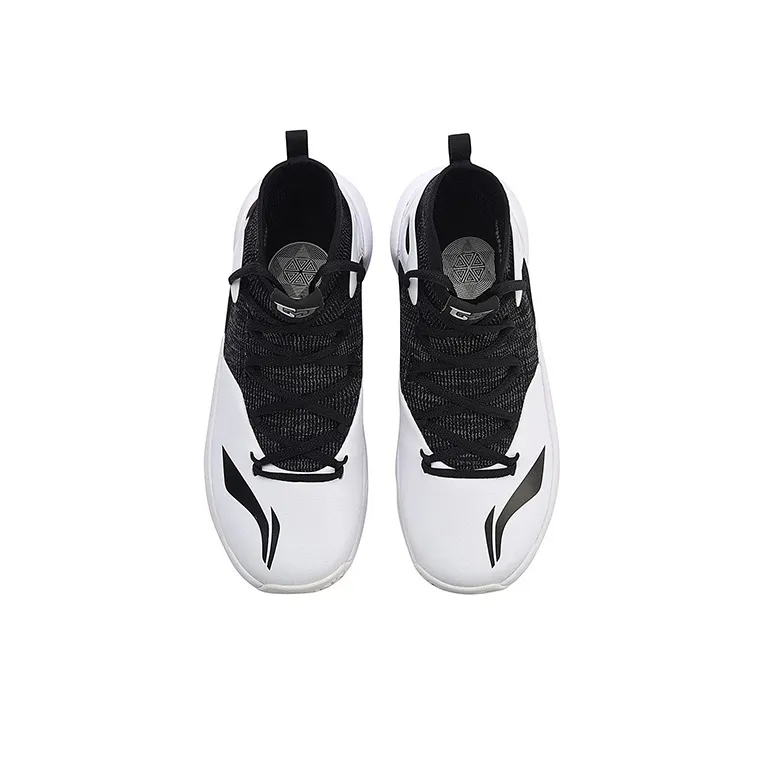 LiNing SONIC 6 V2 Cushioning Anti-Slip And Wear-Resistant High-Top Basketball Shoes Black White-2