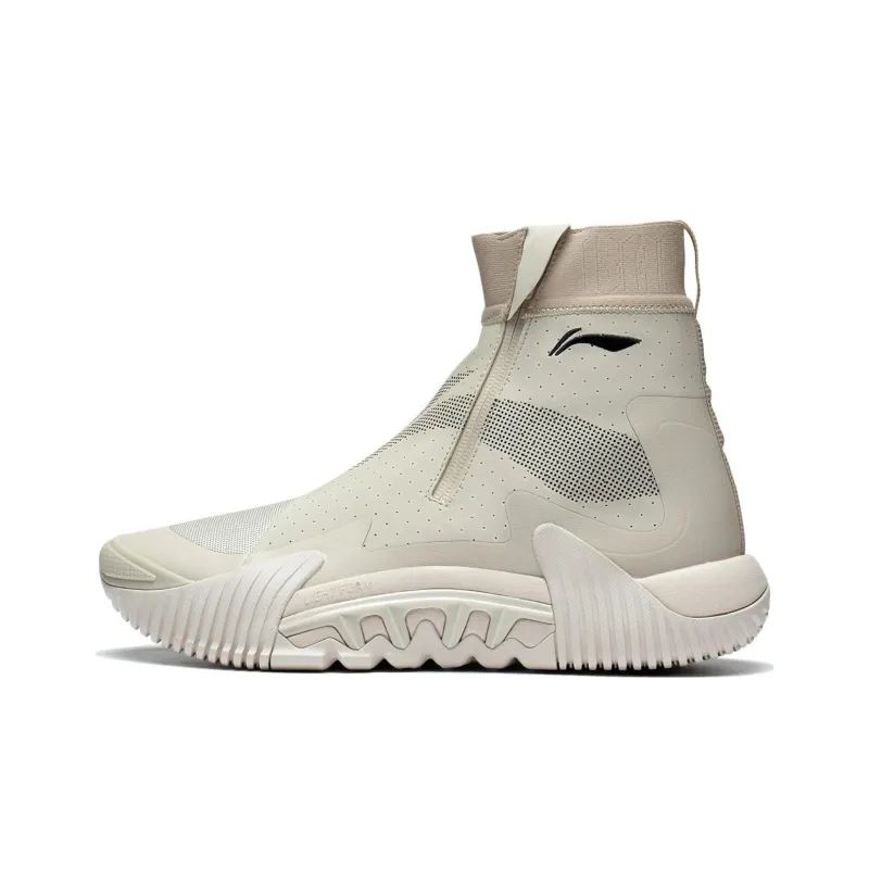 LINING Badfive 2 Basketball Shoes Men High Top Dusty Khaki-0