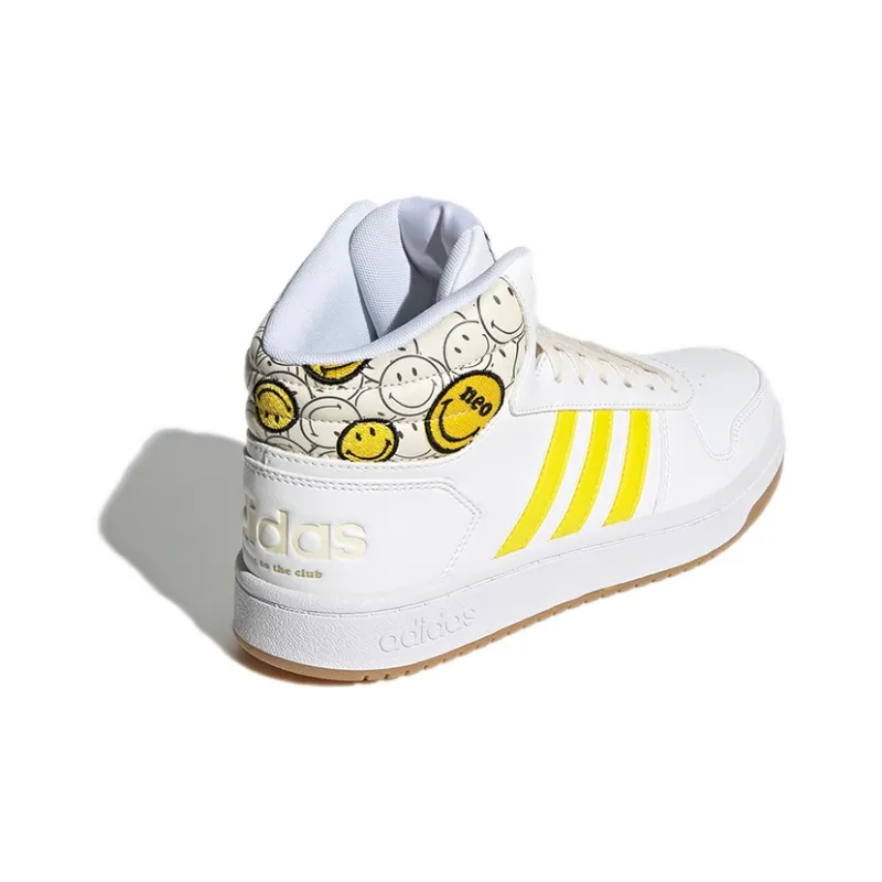Adidas Neo Hoops 2.0 Mid Shoes 'White Solar Yellow' Women's-3