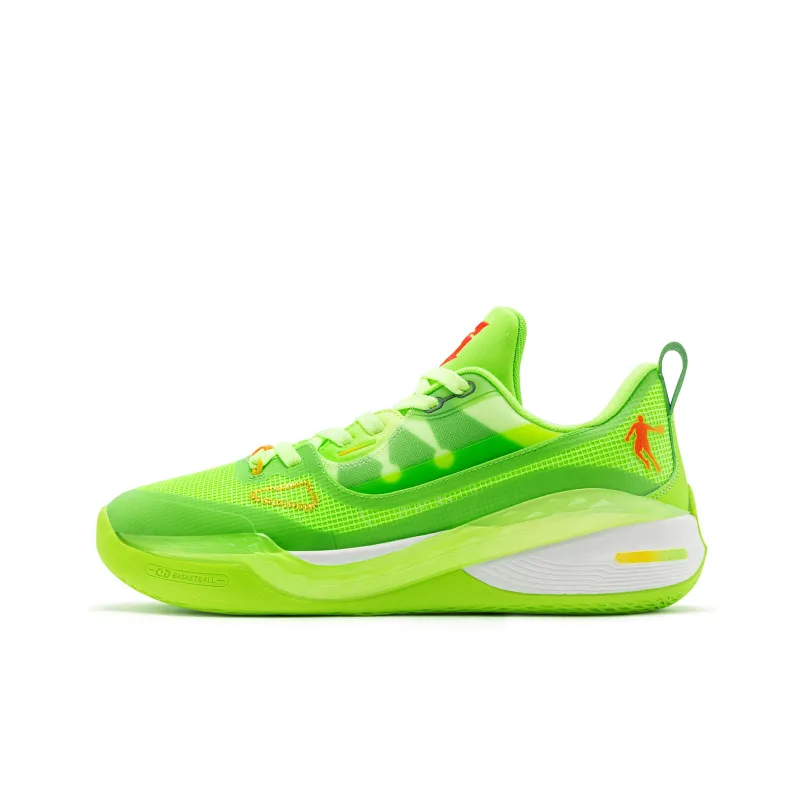 QIAODAN Sharp Edge 6.0PROLOWPE Anti Slip And Wear Resistant Lightweight Low Top Basketball Shoes Men's Yellow Green-0