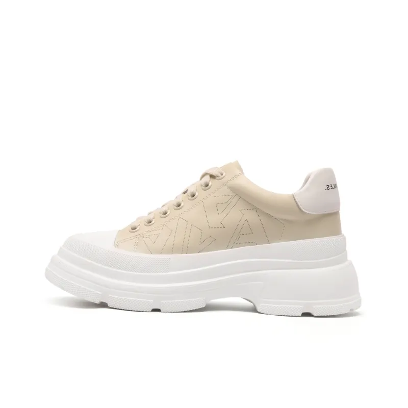 Anthony Miles Water Dye Low Top Sports Casual Shoes Women's Light Yellow White-0