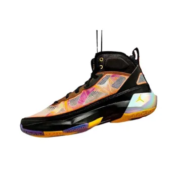 JORDAN Air JORDAN 37 Basketball Shoes Men High Top Black/Orange