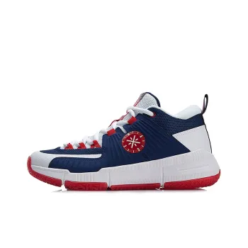 LINING ALL DAY 3 Basketball Shoes Men Mid-Top White/Blue/Red