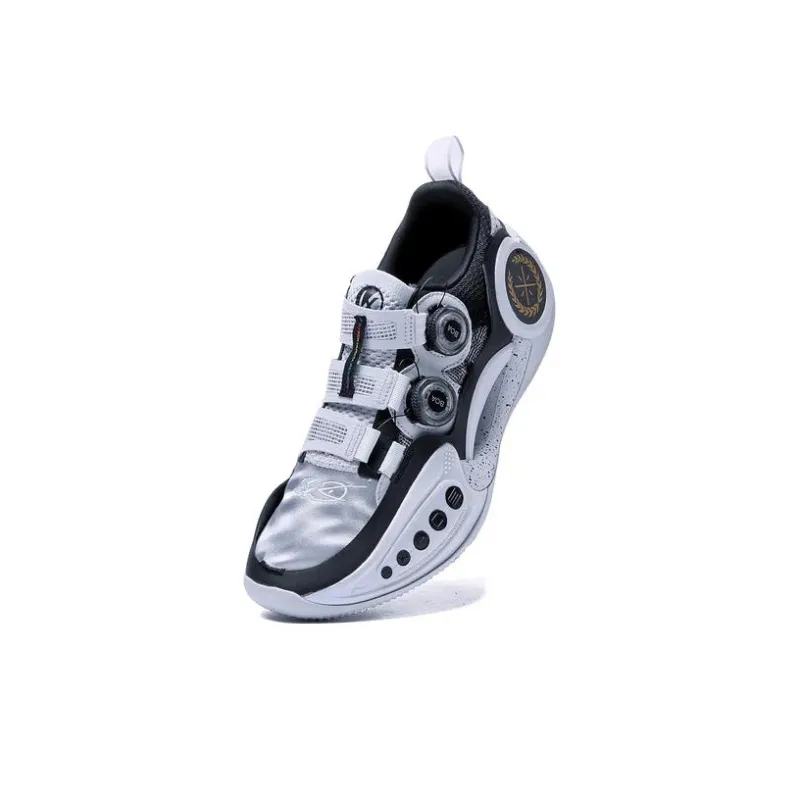 LiNing WOW 9 City Limited Shanghai Cushioning Anti-Slip And Wear-Resistant Low-Top Basketball Shoes Black White-3