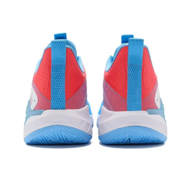 XTEP JLIN TEAM V2 Lin Cushioning Anti Slip And Wear Resistant Low Top Performance Basketball Shoes Men's White Blue Red-4