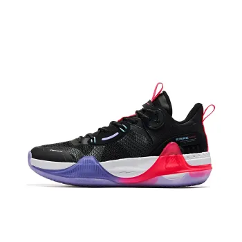 Erke Cushioning Anti Slip And Wear Resistant Low Top Basketball Shoes Men's Black Purple