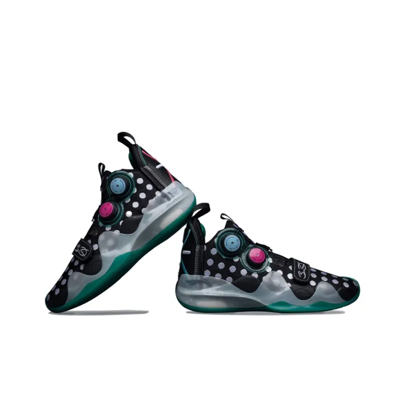 LiNing WOW 8 Cushioning, Slip Resistant, Abrasion Resistant, Breathable, Rebound Mid Top Basketball Shoes Men's Black-2