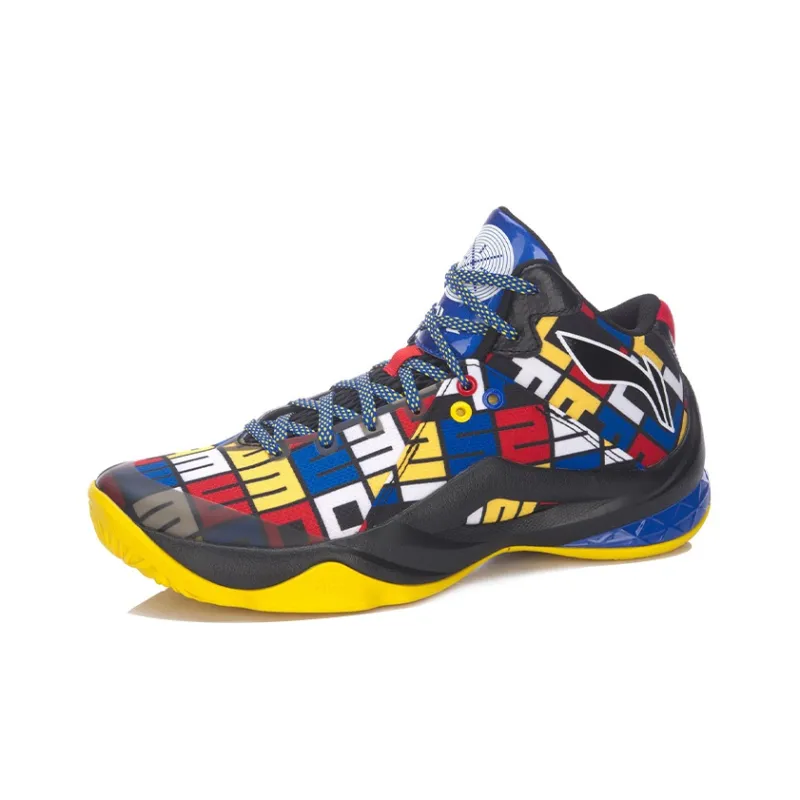LiNing All In Team 4 Cushioning Mid Top Basketball Shoes Unisex Multicolor-1
