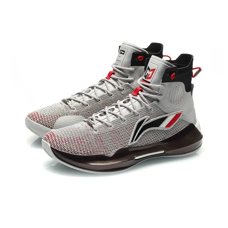 LiNing YuShuai 13 Boom CJ PE Cushioning Anti-Slip And Wear-Resistant High-Top Basketball Shoes Gray-2